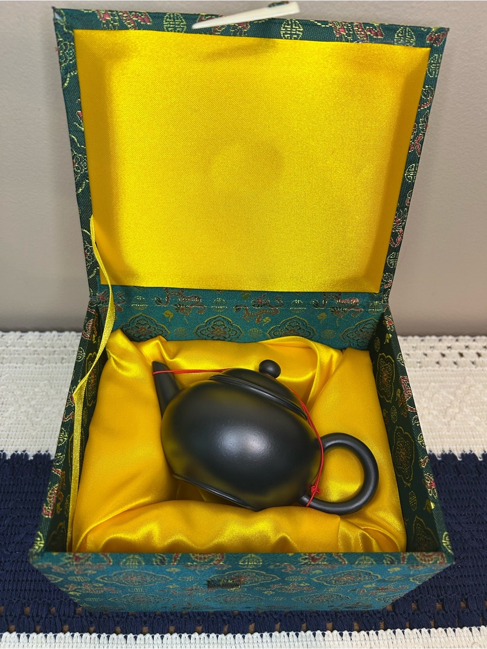 Chinese Black Ceramic Teapot in Gift Box